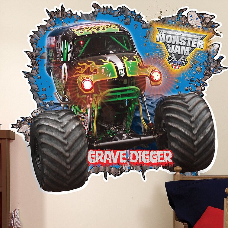 NA Monster Jam Grave Digger 3D Wall Decal Reviews Wayfair Canada